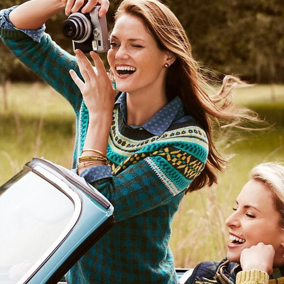 Talbots Nordic Fair Isle Sweater Womens Medium Lambswool Blend Sz.M - Picture 2 of 7